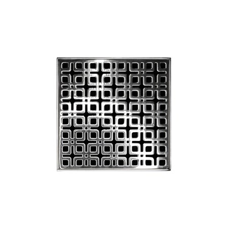 Infinity Drain 5"x5"Strainer W/ Link Pattern DecPlate and 2"Throat-PS for KD 5 K_5_PS